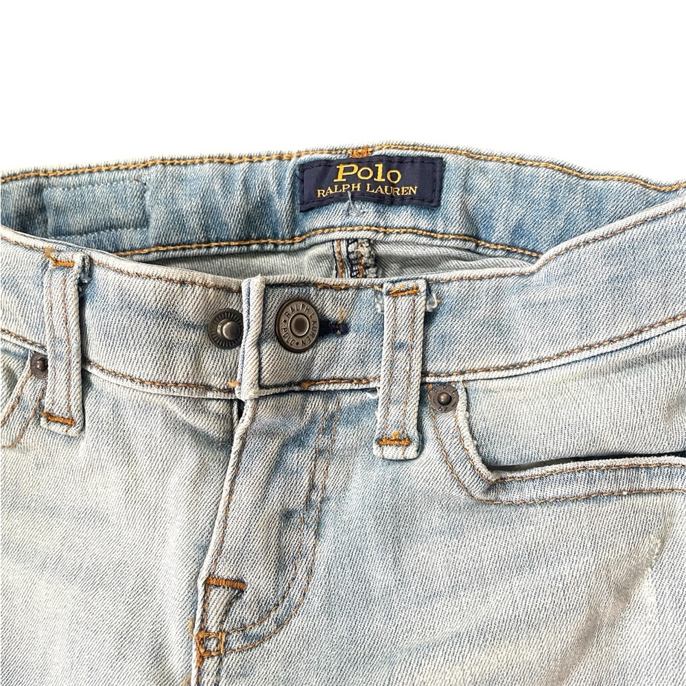 Used Girls Polo Ralph Lauren Light Blue Pink Flower Jeans